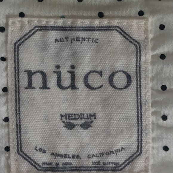 Nuco LA brand Los Angeles polka dot green mod pattern dress shirt Mens Medium M - Picture 7 of 7